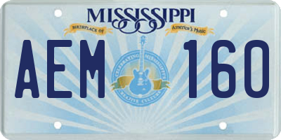 MS license plate AEM160