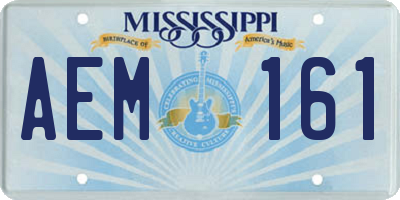 MS license plate AEM161