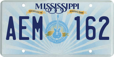MS license plate AEM162