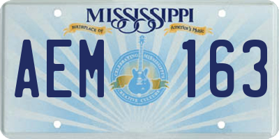 MS license plate AEM163