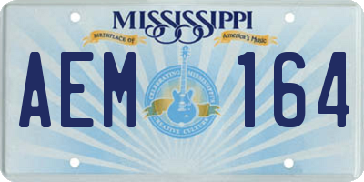 MS license plate AEM164