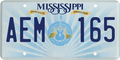 MS license plate AEM165