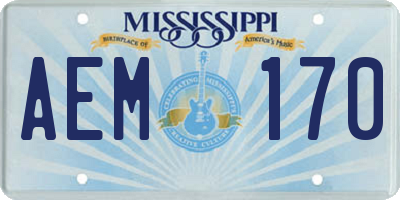 MS license plate AEM170