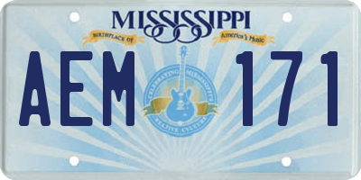 MS license plate AEM171
