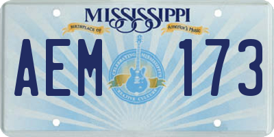 MS license plate AEM173