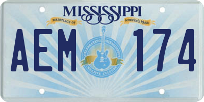 MS license plate AEM174