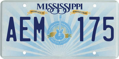 MS license plate AEM175