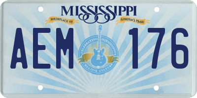 MS license plate AEM176