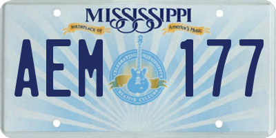 MS license plate AEM177