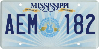 MS license plate AEM182