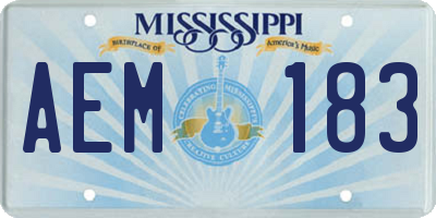 MS license plate AEM183