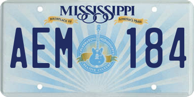 MS license plate AEM184
