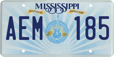 MS license plate AEM185