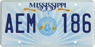MS license plate AEM186