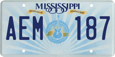 MS license plate AEM187