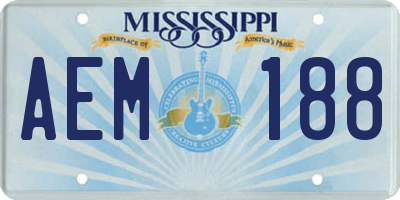 MS license plate AEM188