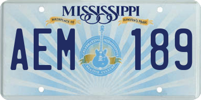 MS license plate AEM189