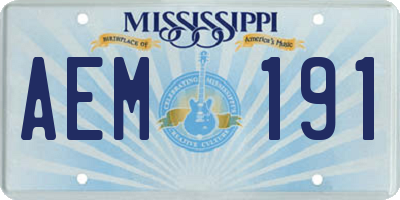 MS license plate AEM191