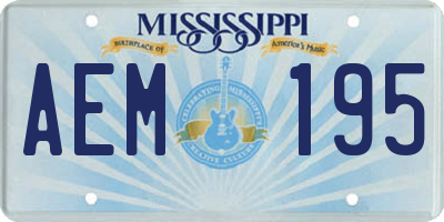 MS license plate AEM195