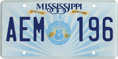 MS license plate AEM196