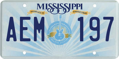 MS license plate AEM197