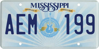 MS license plate AEM199