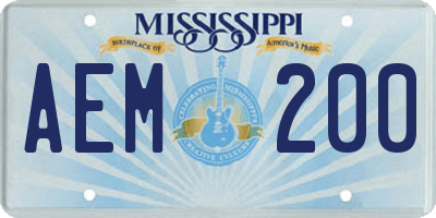 MS license plate AEM200
