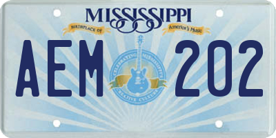 MS license plate AEM202