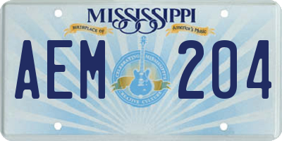 MS license plate AEM204
