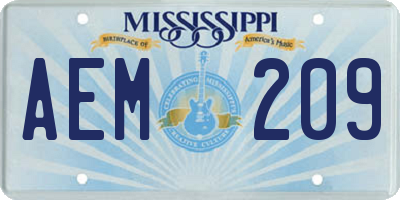 MS license plate AEM209