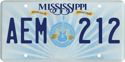 MS license plate AEM212