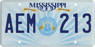 MS license plate AEM213