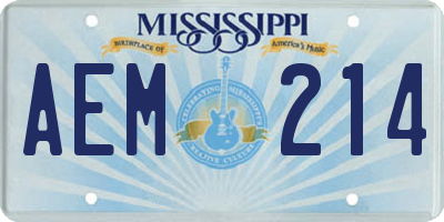 MS license plate AEM214