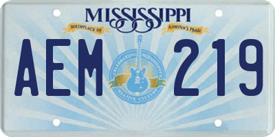 MS license plate AEM219