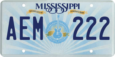 MS license plate AEM222