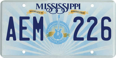 MS license plate AEM226