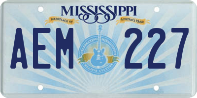 MS license plate AEM227