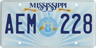MS license plate AEM228