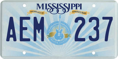 MS license plate AEM237