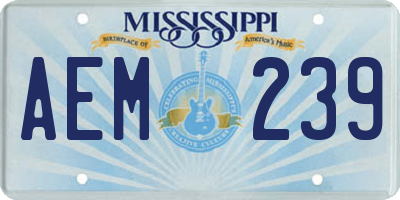 MS license plate AEM239