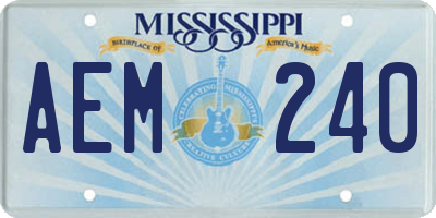 MS license plate AEM240