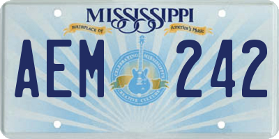MS license plate AEM242