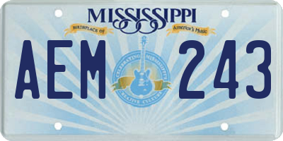 MS license plate AEM243
