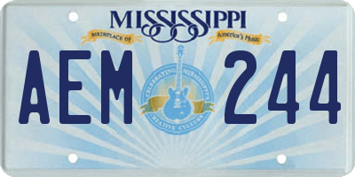 MS license plate AEM244