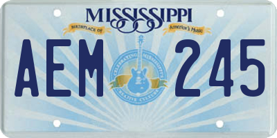 MS license plate AEM245