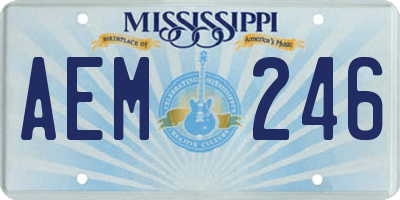MS license plate AEM246
