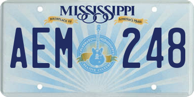 MS license plate AEM248