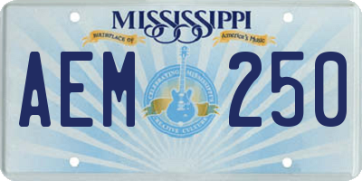 MS license plate AEM250