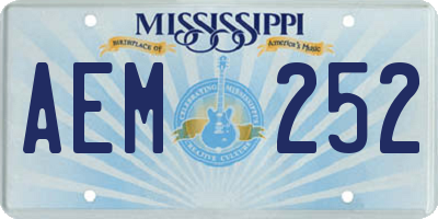 MS license plate AEM252