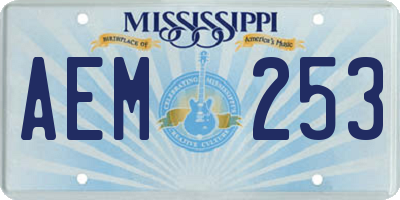 MS license plate AEM253